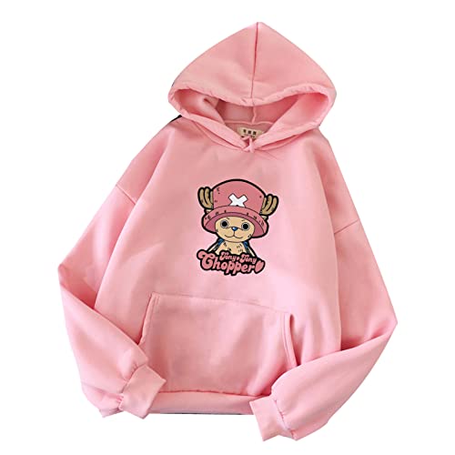 Japanischen Anime One Piece Hoodies Damen Tony Tony Chopper Grafik Cartoon Sweatshirt Harajuku Pullover Tops von Chaorwe