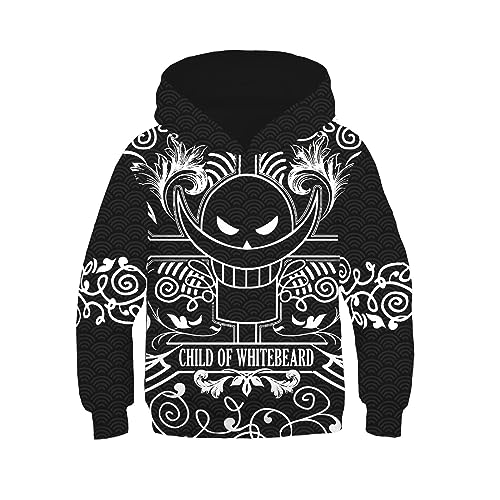 Mode Anime One Piece Luffy Hoodie Kinder Kapuzenpullover 3D Gedruckt Sweatshirt Jungen Cartoon Cosplay Pullover Langarm Tops A2,150 von Chaorwe