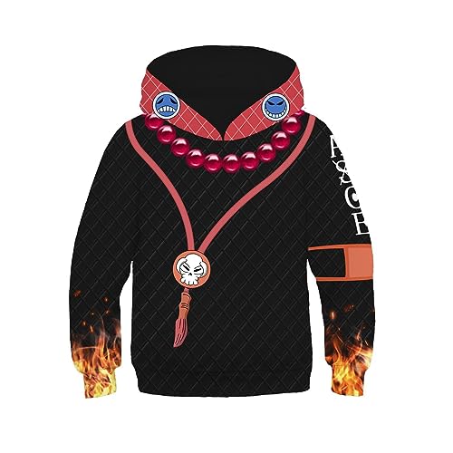 Mode Anime One Piece Luffy Hoodie Kinder Kapuzenpullover 3D Gedruckt Sweatshirt Jungen Cartoon Cosplay Pullover Langarm Tops A4,140 von Chaorwe