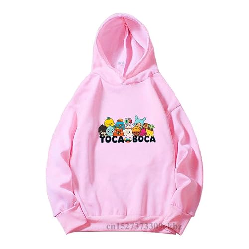 Print Kinder Kapuzenpullover Rosa und Weiß Hoodie Sweatshirt Mädchen Jungen Geschenk Kinderkleidung Cartoon Animation Game Pullover Top color10,130 von Chaorwe