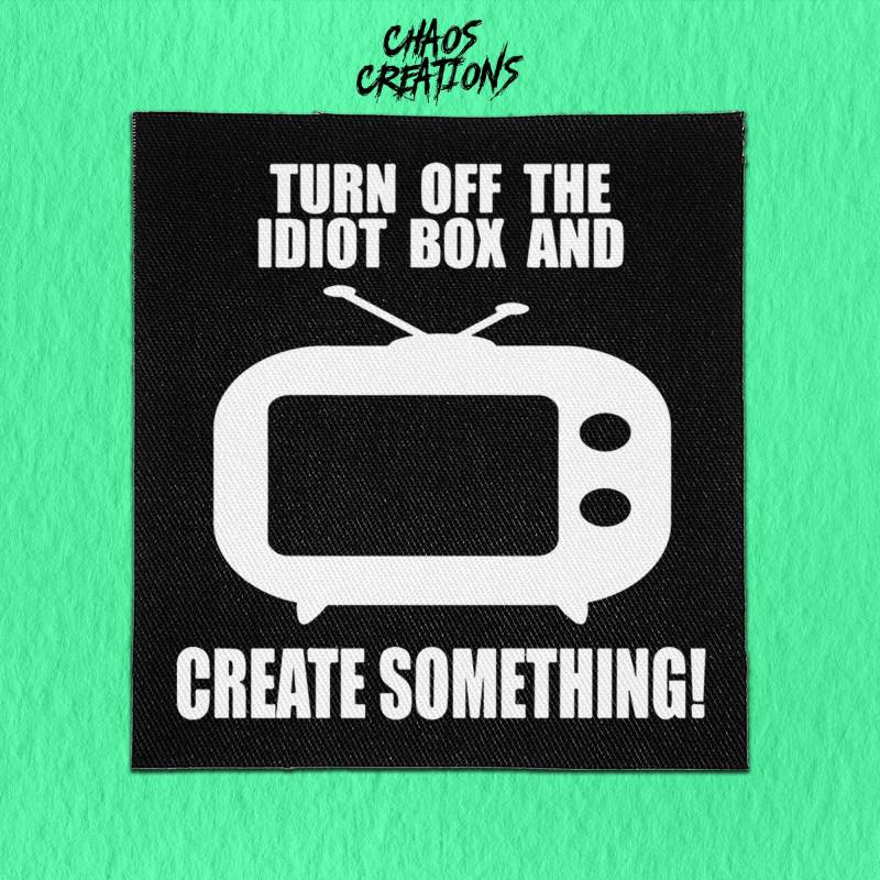 Punk Aufnäher Zum Aufnähen Idiot Box Abstellen | Crust Patch Statement von ChaosCreationsSCO