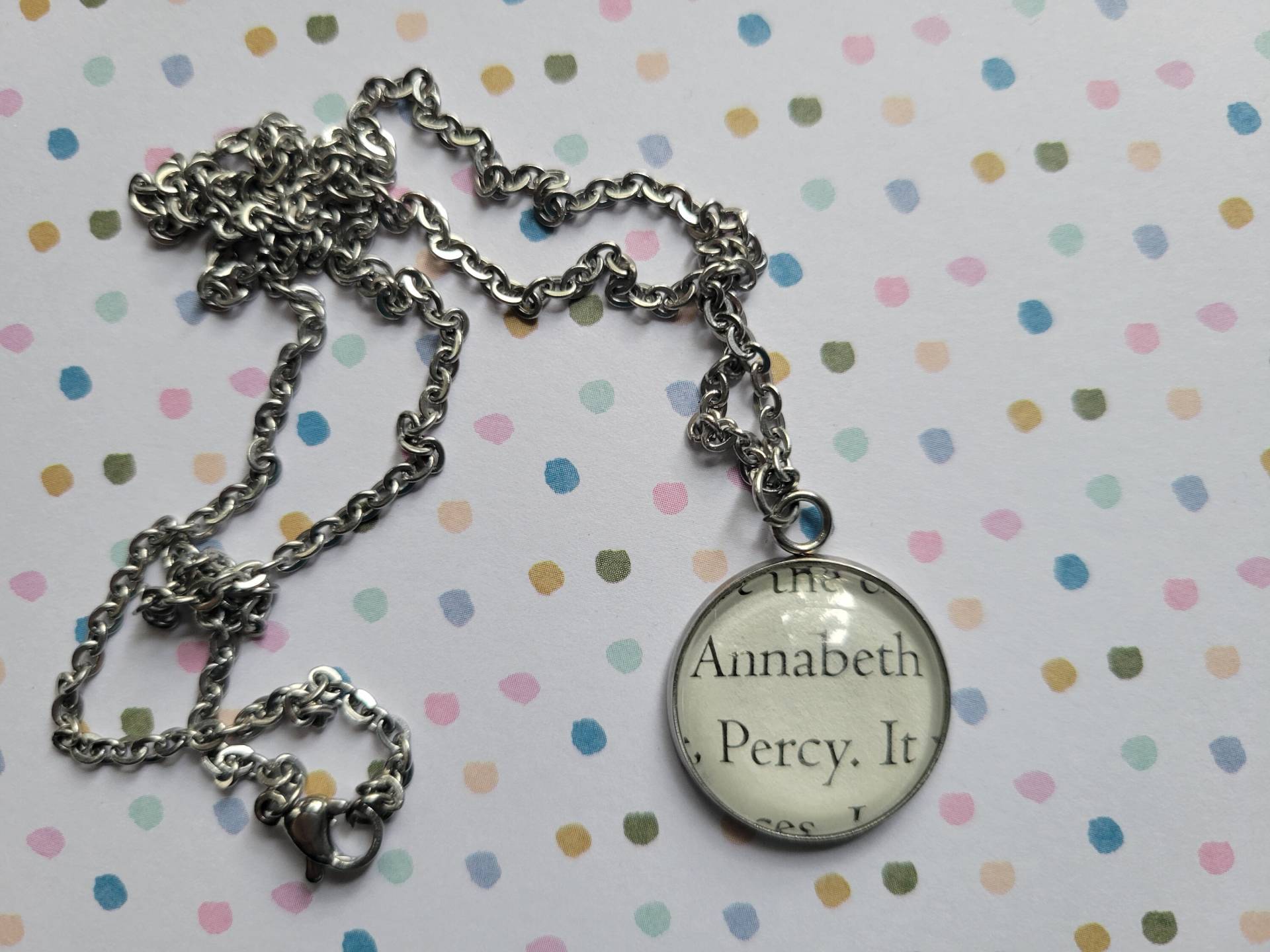 Percy Und Annabeth 20mm Anhänger Halskette Aus Jackson Buchseiten von ChaosTheoryDesigns