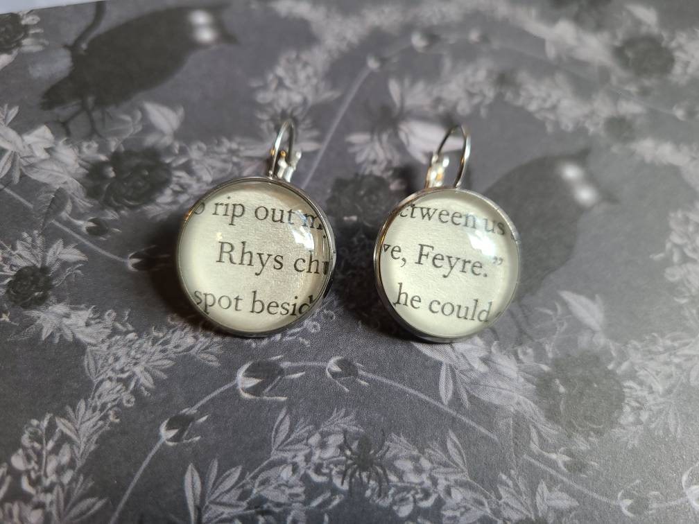 Rhysand Und Feyre Anhänger Ohrringe Gemacht Mit Court Of Thorns & Roses Buchseiten von ChaosTheoryDesigns