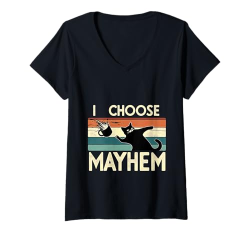 Damen I Choose Mayhem Chaotische Energie -Mem -Stimmung - T-Shirt mit V-Ausschnitt von Chaosmeme Energie