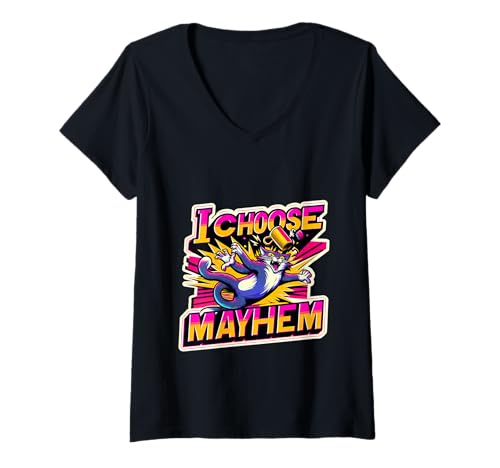 Damen I Choose Mayhem Chaotische Energie -Mem -Stimmung - T-Shirt mit V-Ausschnitt von Chaosmeme Energie