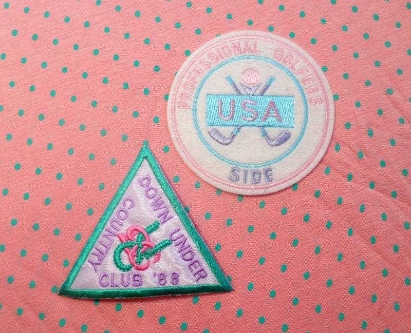 Pastel Vintage 80Er Bestickte Sportliche Patches 2Er Set Verschluss von ChaoticCandyClothing