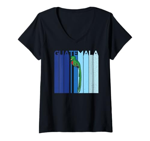 Damen Guatemala Retro Quetzal Chapin Antigua Marimba 502 Flagge T-Shirt mit V-Ausschnitt Damen Guatemala Retro Quetzal Chapin Antigua Marimba 502 Flagge T-Shirt mit V-Ausschnitt von Chapin Tees