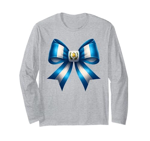 Guatemaltekische Flagge Frauen Chapina Guatemaltekische Mädchen Schleife Kokette Langarmshirt Guatemaltekische Flagge Frauen Chapina Guatemaltekische Mädchen Schleife Kokette Langarmshirt von Chapina Apparel Guatemalan Girl Guatemala Flag Kid