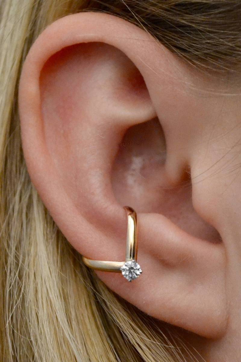 Ear Cuff Chevron Mit Cz Nicht Durchbohrt, Sterling Silber Oder Gold Ec326 von ChapmanJewelry