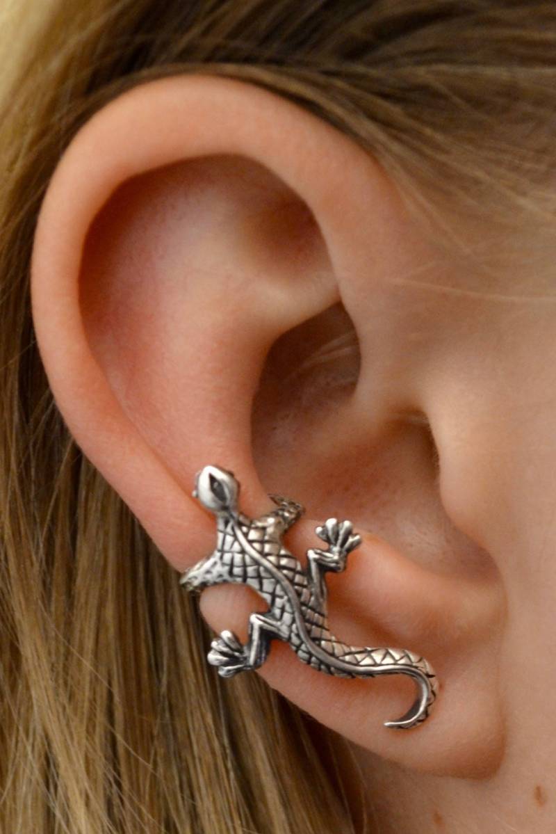 Gecko Ohr Manschette Sterling Silber Oder Gold Vermeil Single Side Paar von ChapmanJewelry