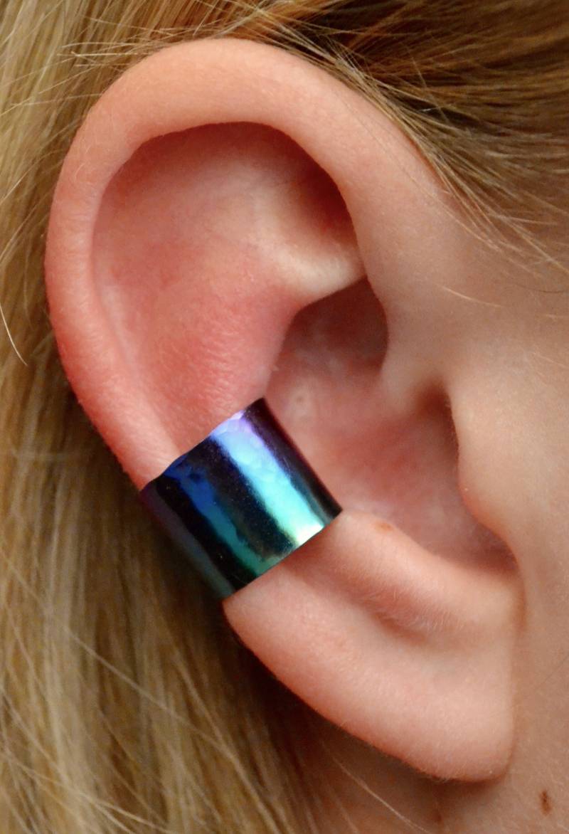 Gehämmerte, Breite Ohrmanschette Ohr Wickeln Mittel Silber Conch Nicht Durchbohrte Ec324 von ChapmanJewelry