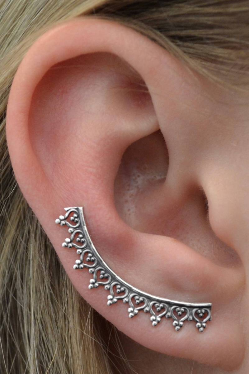 Crown Ohr Kletterer Silber Ohrstift Ohrring von ChapmanJewelry