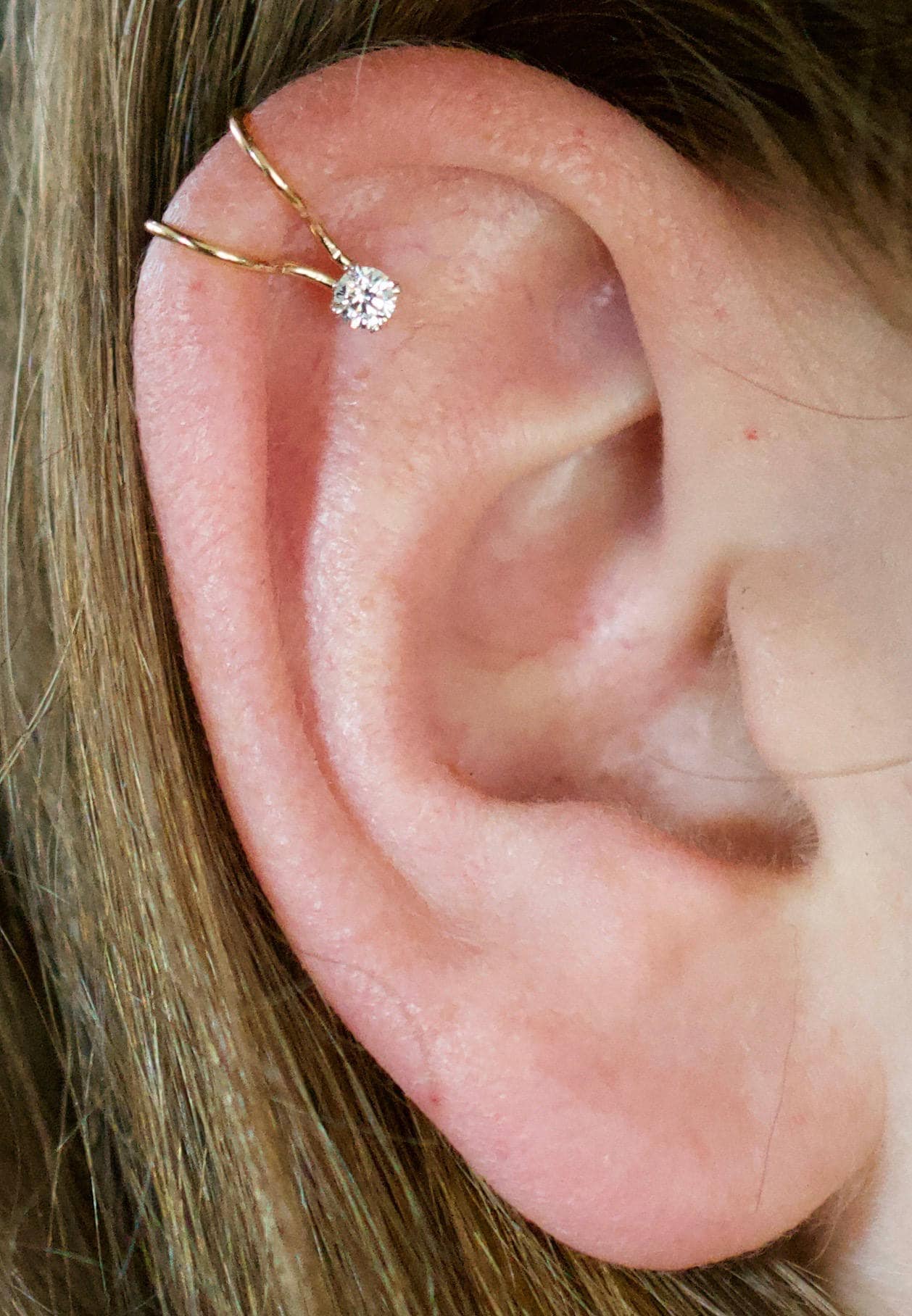 Kubikzirkonia Ohrmanschette Sterling Silber Helix Ohrring, Nicht Durchbohrt - Ec801 von ChapmanJewelry