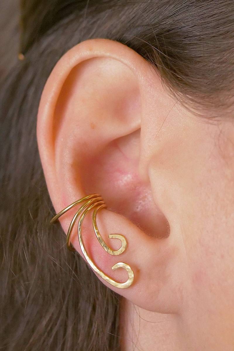 Locken Ohrmanschette Gold Filled Oder Sterling Silber Ew102 von ChapmanJewelry