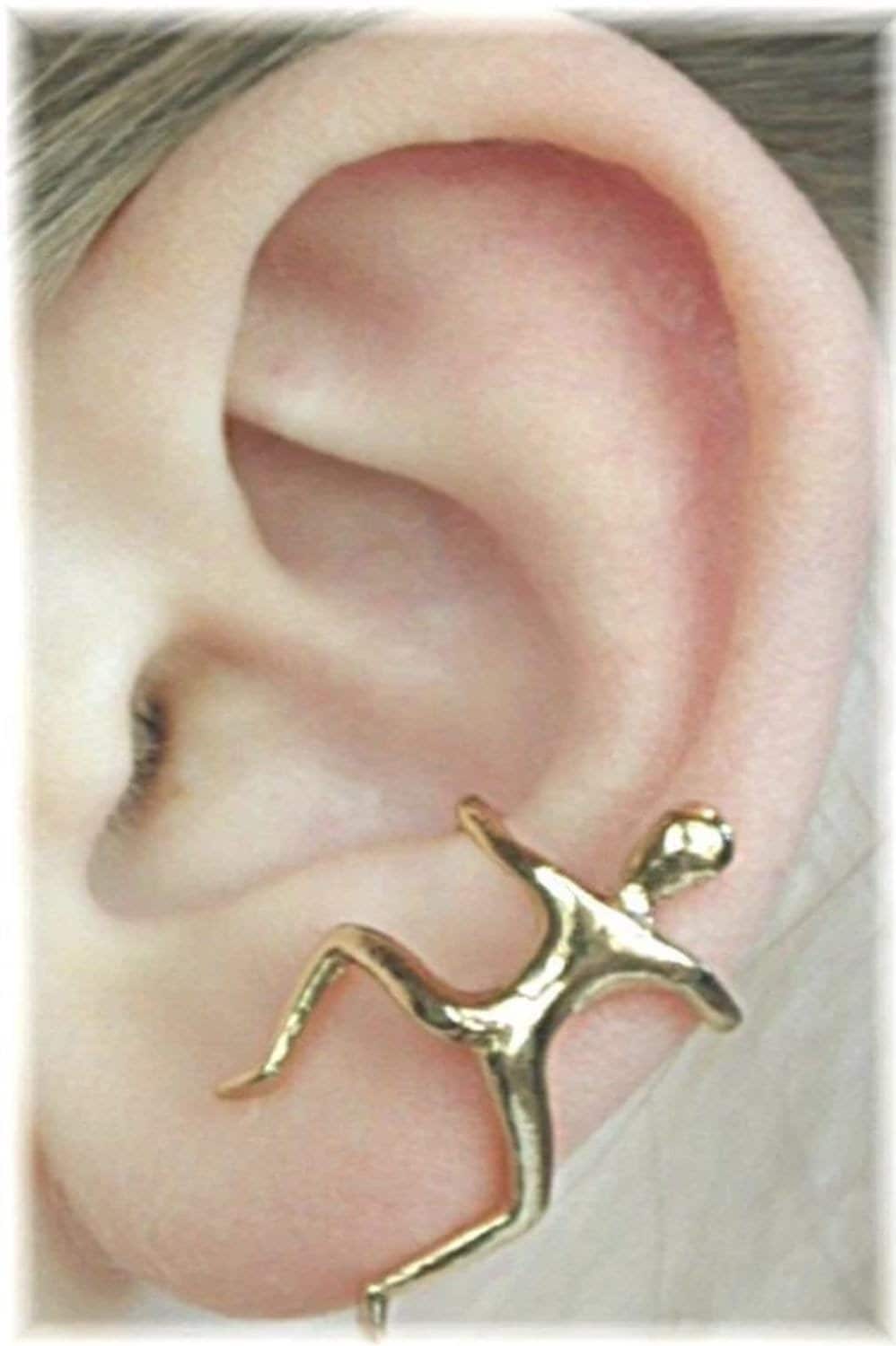 Man Kletterer Ohrmanschette Ohr Wickeln Kein Piercing Gold Silber Conch Statement Ohrmanschetten Ec403 von ChapmanJewelry