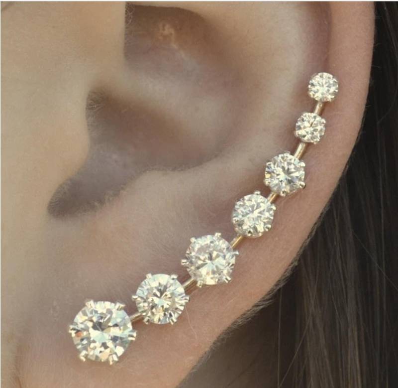 Ooh La Ohr Kletterer Pin Crawler Diamant Hochzeits Ohrringe Brautjungfer Geschenk Ep18 von ChapmanJewelry