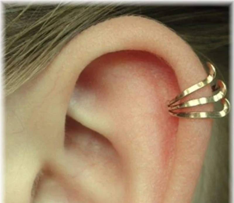 Triple Twist Ohrmanschette Ohr Wickeln Helix Knorpel Gold Ohne Piercing Ec612 von ChapmanJewelry