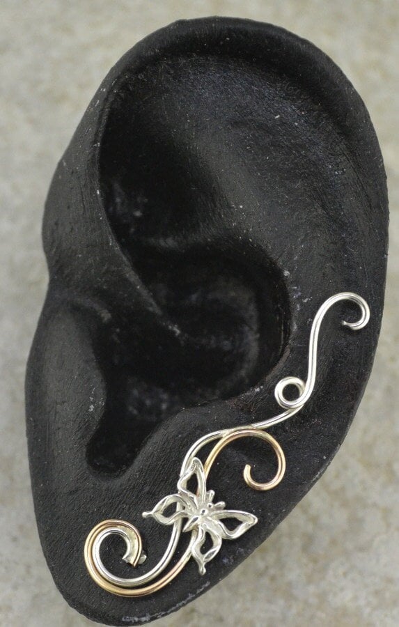 Wirbel Mit Schmetterling Ohr Kletterer Ohrring Ohrstift 14K Gold Gefüllt Sterling Silber Gemischte Metalle Ep21-Btfl von ChapmanJewelry