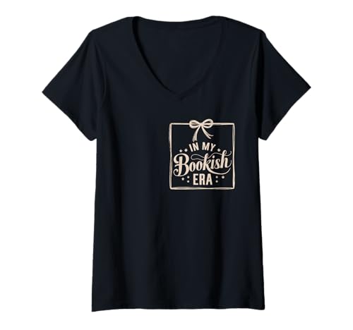 Damen Literary Girl Bookish Booktrovert Vintage Lustiges Lesegeschenk T-Shirt mit V-Ausschnitt von Chapter Keepers