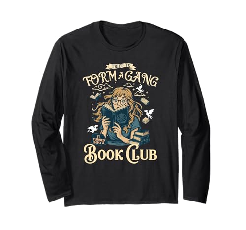 Literary Girl Bookish Booktrovert Vintage Lustiges Lesegeschenk Langarmshirt von Chapter Keepers