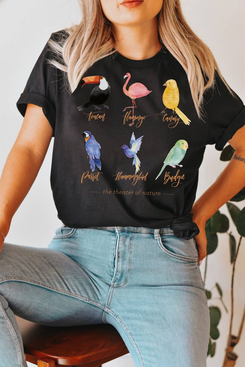 Birdwatching T-Shirt Tukan, Flamingo, Papagei Design von ChapterKeepers