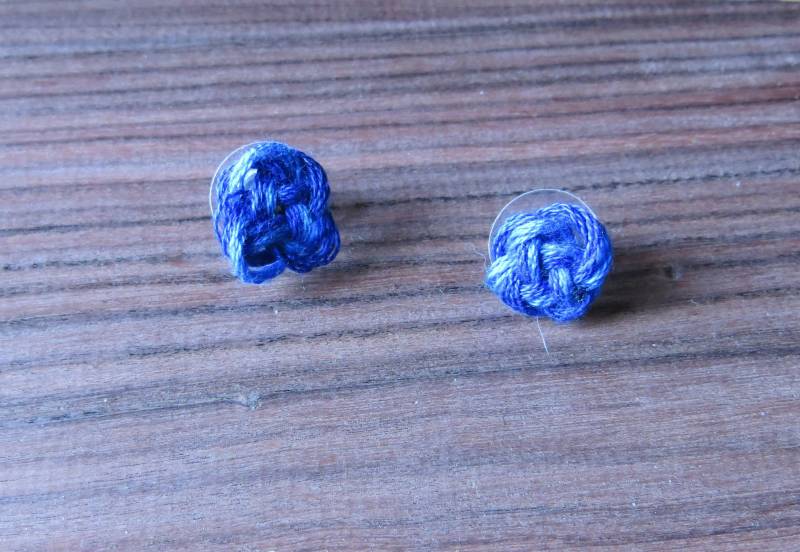 Blaue Makramee Ohrstecker/Knoten Ohrringe Für Frauen Männer Jahrestag Geschenk von CharDustJewelry