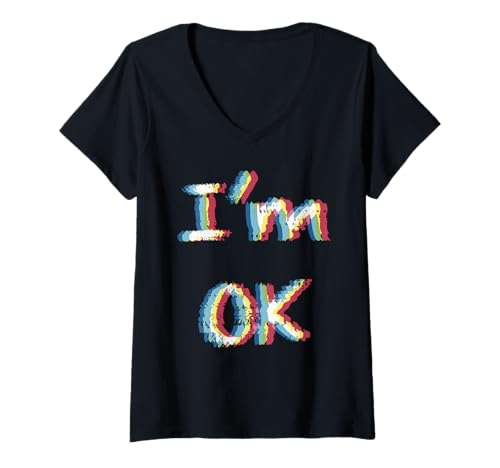 Damen Ich Bin okay T-Shirt mit V-Ausschnitt Damen Ich Bin okay T-Shirt mit V-Ausschnitt von Character Alley
