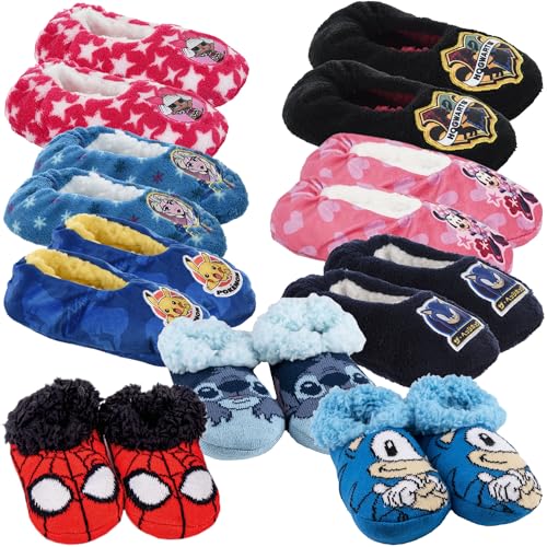 Characters Cartoons Cry Babies Spiderman Sonic Pokemon Disney Frozen Minnie Harry Potter – Mädchen Jungen – Hausschuhe weich gepolstert rutschfest, 0608 Schwarz Harry Potter, 27/28 EU von Characters Cartoons