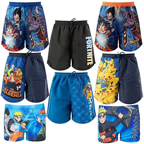 Characters Cartoons Manga Videogame Anime - Kinder Jungen - Badeanzug Slip Parigamba Boxershorts Meer Schwimmbad - Frühling Sommer - Offiziell lizenziert, My Hero Academia Boxer 0453 Blau, 10 Jahre von Characters Cartoons