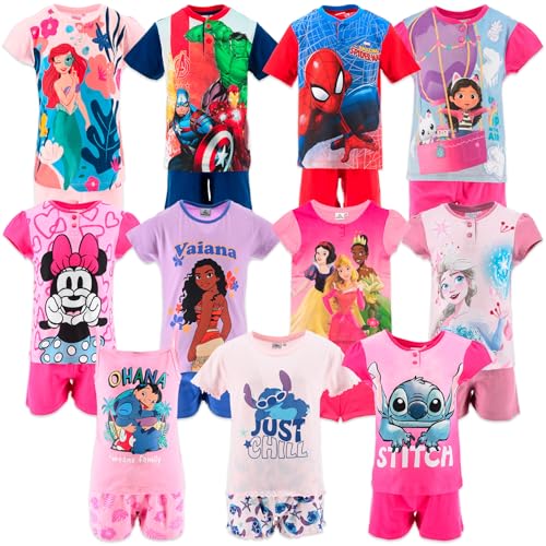 Characters Cartoons - Premium Schlafanzug Kurzarm T-Shirt und Shorts - Verpackt in Box - 100% Baumwolle - Original - Mädchen Jungen, Spiderman 20013 Rot Box, 8 Jahre von Characters Cartoons