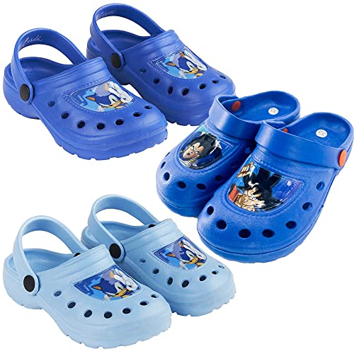 Characters Cartoons Sonic The Hedgehog - Clog Sandalen Sabot mit Haltebügel für Meer und Schwimmbad, 5792 hellblau, 32/33 EU Stretta von Characters Cartoons