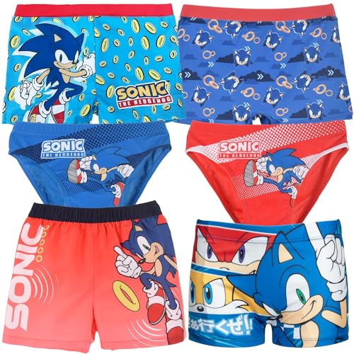 Characters Cartoons Sonic The Hedgehog Videospiele – Kinder – Badehose Boxer oder Slip Shorts Parigamba Meer Pool – Sommer, Boxer 67359 Hellblau, 9-10 Jahre von Characters Cartoons