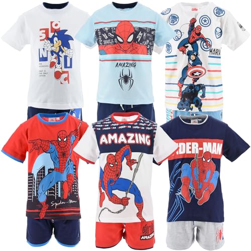 Characters Cartoons Spiderman Marvel Avengers – Kinder-Set, 2 Stück T-Shirt und Hose – Frühling Sommer, 1212 Spiderman Weiß, 3 Jahre von Characters Cartoons