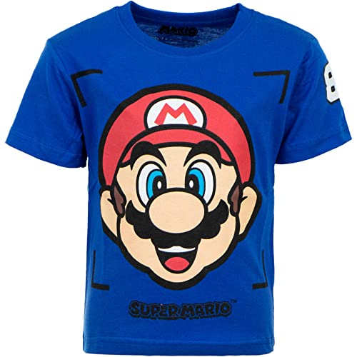 Characters Cartoons Super Mario - Kinder - T-Shirt mit kurzen Ärmeln - Frühling Sommer, 1991 Marineblau, 3 Jahre von Characters Cartoons