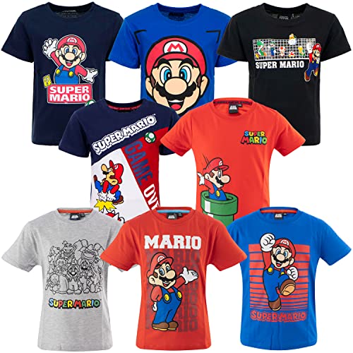 Characters Cartoons Super Mario - Kinder - T-Shirt mit kurzen Ärmeln - Frühling Sommer, 1995 Schwarz, 5 Jahre von Characters Cartoons