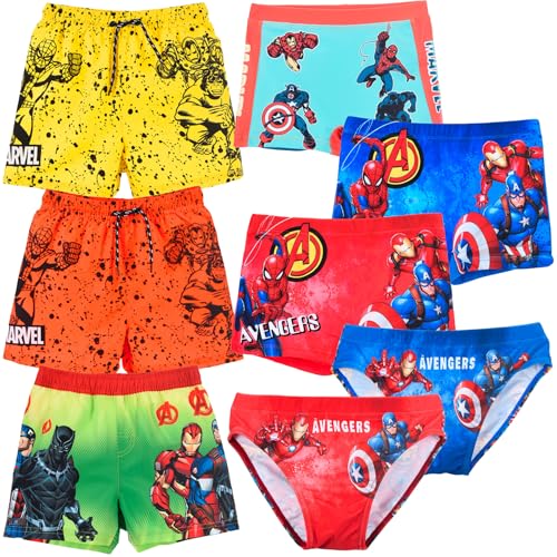 Characters Cartoons Superhelden – Jungen – Badeshorts Boxer Slip Parigamba Meer Pool – Frühling Sommer – Offizielles Lizenzprodukt, Boxer 0227 Blau, 5-6 Jahre von Characters Cartoons