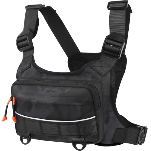 Chardime Brusttasche für Damen und Herren, viel Stauraum, wasserabweisend, Laufbrusttasche, Camouflage schwarz, 9.8Inches X 6.0 Inches X 2 Inches, 005 Chardime Brusttasche für Damen und Herren, viel Stauraum, wasserabweisend, Laufbrusttasche, Camouflage schwarz, 9.8Inches X 6.0 Inches X 2 Inches, 005 von Chardime