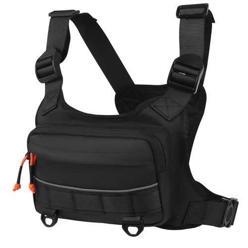 Chardime Brusttasche für Damen und Herren, viel Stauraum, wasserabweisend, Laufbrusttasche, Schwarz, 9.8Inches X 6.0 Inches X 2 Inches Chardime Brusttasche für Damen und Herren, viel Stauraum, wasserabweisend, Laufbrusttasche, Schwarz, 9.8Inches X 6.0 Inches X 2 Inches von Chardime