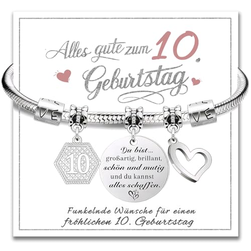 10 Geburtstag Mädchen Junge, Armband Deko 10. Geburtstag Junge Geschenk Mädchen 10 Jahre, Geburtstagsdeko 10 Jahre von Charfia