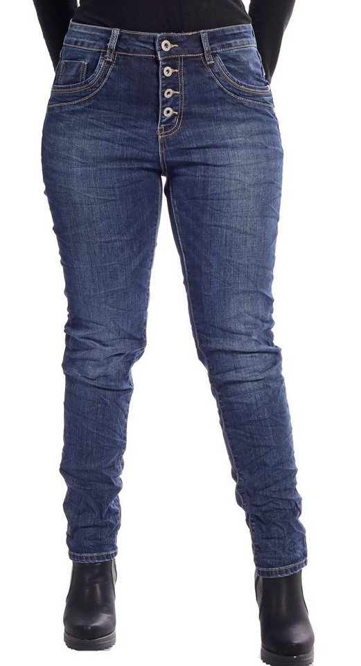 Charis Moda Bootcut-Jeans Baggy Damen Jeans 4 Button im 5-​Pocket Style von Charis Moda