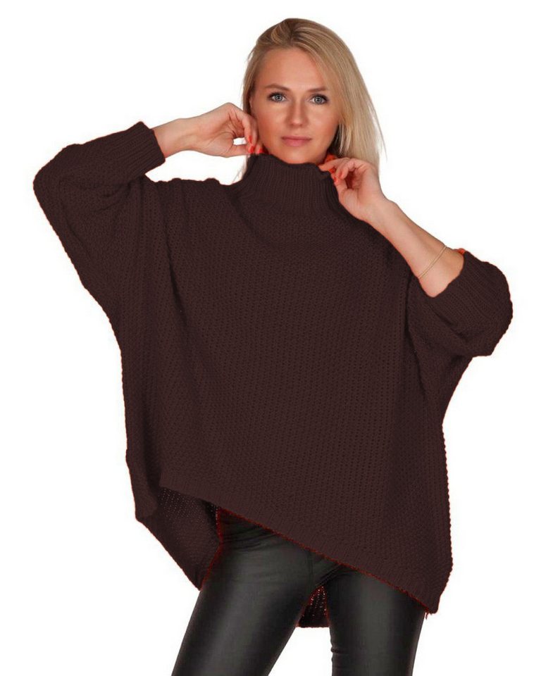 Charis Moda Longpullover Strickpullover Turtelneck Vorne kurz Hinten lang Classic von Charis Moda