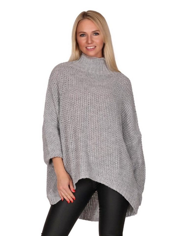 Charis Moda Longpullover Strickpullover Turtelneck Vorne kurz Hinten lang Classic von Charis Moda
