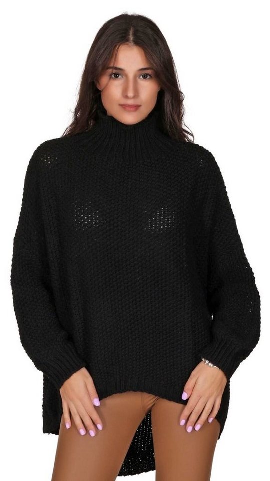 Charis Moda Longpullover Strickpullover Turtelneck Vorne kurz Hinten lang Classic von Charis Moda