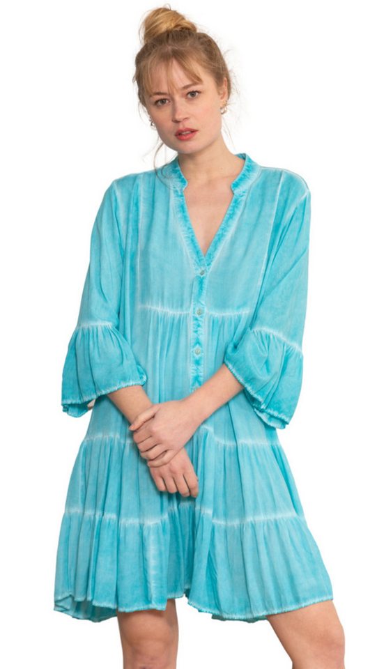 Charis Moda Sommerkleid Tunikakleid im stylischen Vintagelook Blau von Charis Moda