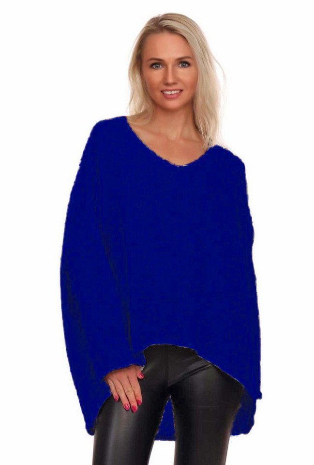Charis Moda Strickpullover V-​Ausschnitt im Oversized Look vorne kurz hinten lang von Charis Moda