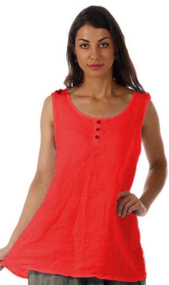 Charis Moda Trägertop "Anke" Leinentop mit Zierknöpfen von Charis Moda
