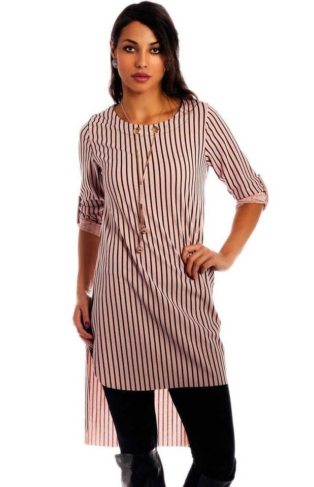 Charis Moda Tunikakleid "Riona" mit Modeschmuckkette im Streifen Look von Charis Moda