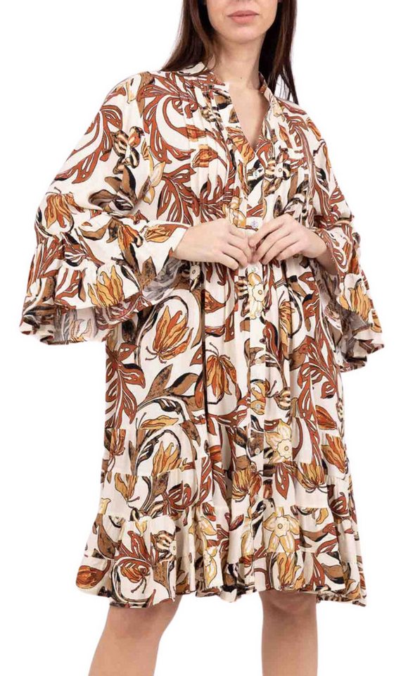 Charis Moda Tunikakleid Sommerkleid im Tunikastil Trompetenärmel von Charis Moda