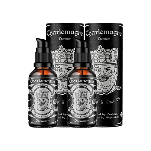 Charlemagne Bartöl 2er Set - TESTSIEGER - 100% Vegan Bartöl Vanille Tabak Duft - Bart Öl Made in Germany Bartöl Herren - natürliches Bartpflege Öl regt das Bart Wachstum an - Beard Oil Vegan von Charlemagne