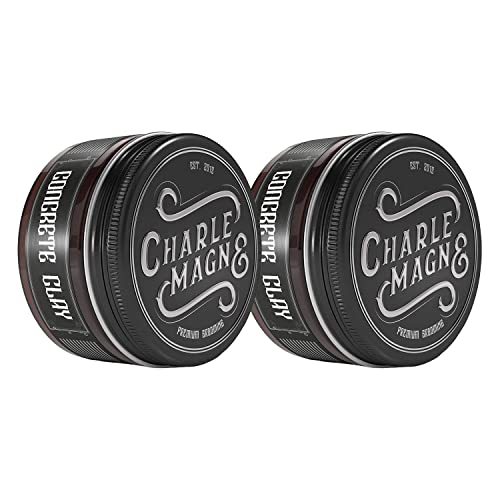 Charlemagne Concrete Clay 2er Set - Super Starker Halt - Haarwachs Matt - Haar Clay Pomade Matt Look - Haar Wachs Styling Cream - Haarwax Männer von Charlemagne